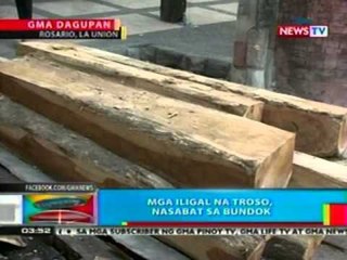 BP: Mga iligal na troso, nasabat sa bundok ng Rosario sa La Union