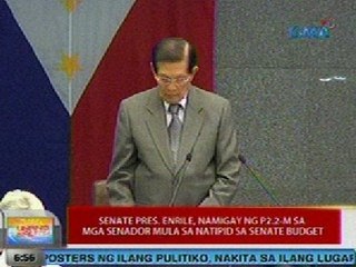 UB: Senate Pres. Enrile, namigay ng P2.2M sa mga senador mula sa natipid sa Senate budget