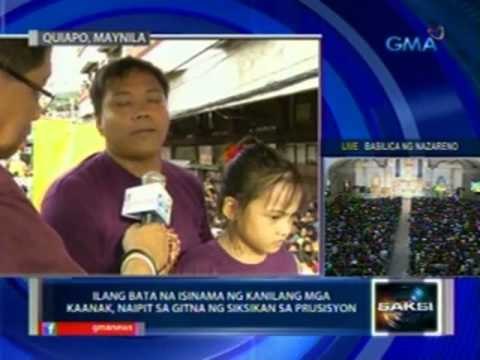 Ilang batang isinama sa prusisyon ng Itim na Nazareno, naipit sa gitna ng siksikan sa prusisyon