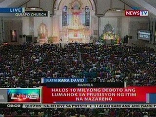 NTL: Halos 10-M deboto ang lumahok sa prusisyon ng Itim na Nazareno