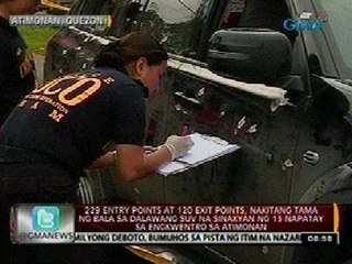 229 entry points at 120 exit points, nakitang tama ng bala sa 2 SUV na sinakyan ng 13 napatay