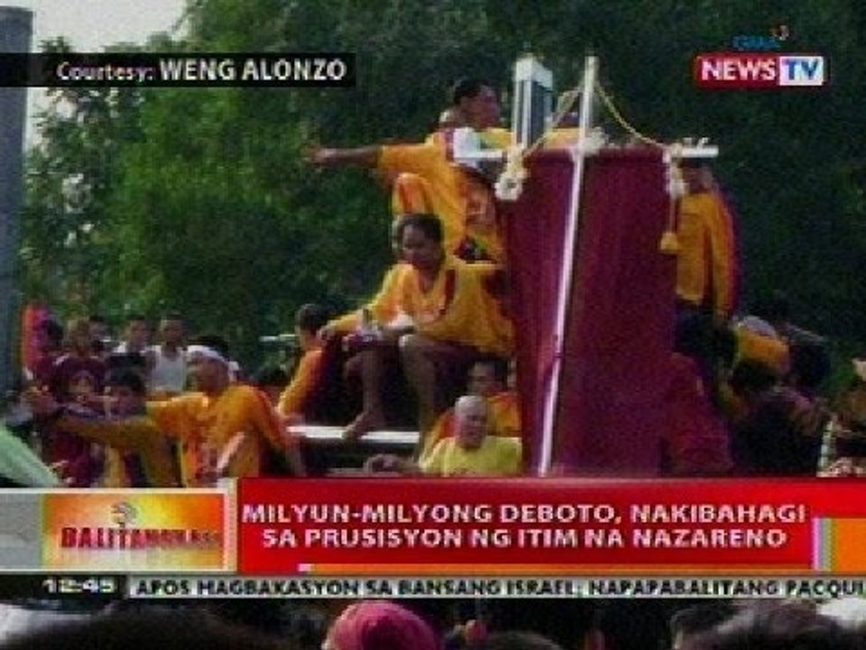 BT: Milyun-milyong deboto, nakibahagi sa prusisyon ng Itim na Nazareno