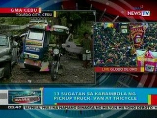 Скачать видео: BP: 13 sugatan sa karambola ng 3 sasakyan sa Toledo City, Cebu