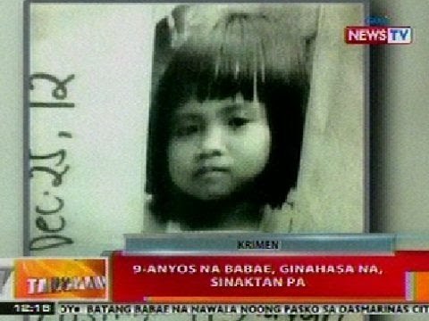 BT: 9-anyos na babae sa Dasmariñas, Cavite, ginahasa na, sinaktan pa