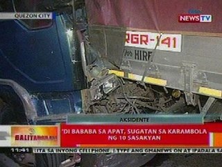 BT: Di bababa sa 4, sugatan sa karambola ng 10 sasakyan sa QC