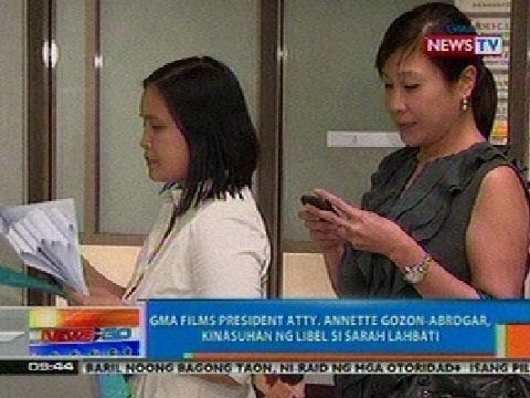 NTG: Atty. Annette Gozon-Abrogar, kinasuhan ng libel si Sarah Lahbati