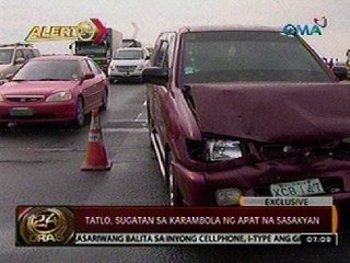 24 Oras: Tatlo, sugatan sa karambola ng apat na sasakyan sa NLEX