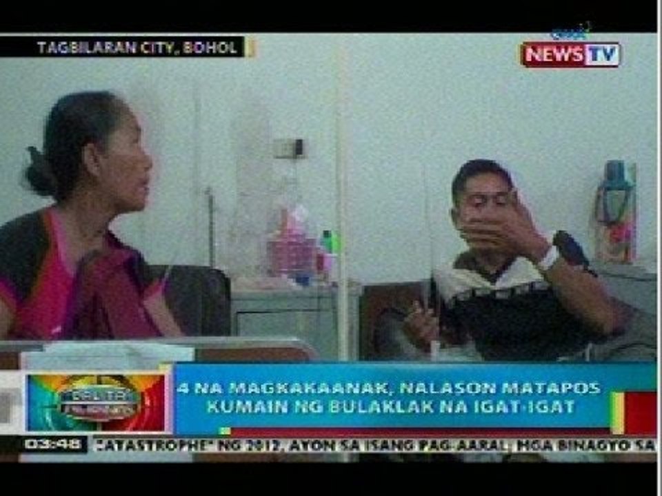 BP: 4 na magkakaanak sa Bohol, nalason nang kumain ng bulaklak na igat-igat
