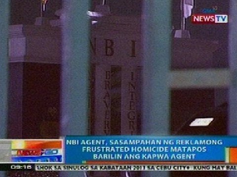NTG: NBI agent, sasampahan ng reklamong frustrated homicide matapos barilin ang kapwa agent