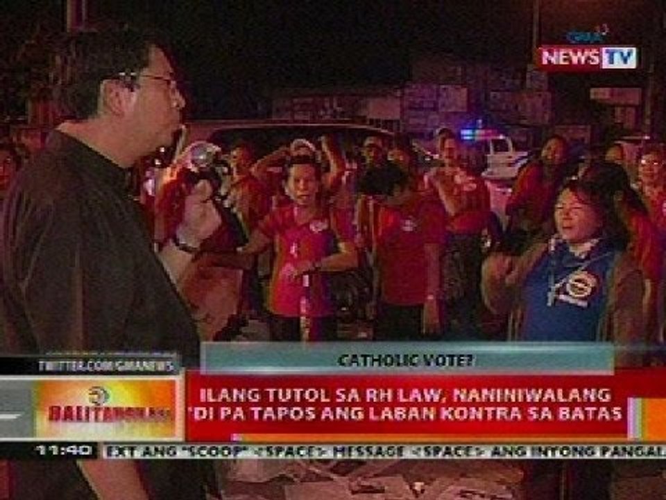 BT: Ilang tutol sa RH Law, naniniwalang di pa tapos ang laban kontra sa batas