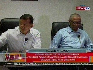 BT: Outgoing Usec. Benito Ramos at Maj. Gen. del Rosario, sumailalim sa briefing at orientation