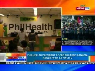 NTG: Philhealth President at CEO Eduardo Banzon, nagbitiw na sa pwesto