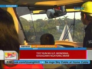 UB: Test run ng U.P. monorail, isasagawa ngayong araw