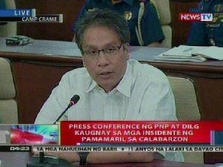 NTL: Presscon ng PNP at DILG sa mga insidente ng pamamaril sa Calabarzon