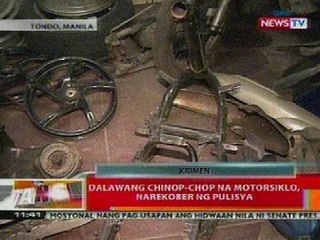 BT: 2 chinop-chop na motorsiklo sa Tondo, narekober ng pulisya