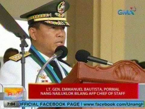 UB: Lt. Gen. Emmanuel Bautista, pormal nang nailuklok bilang AFP chief of staff