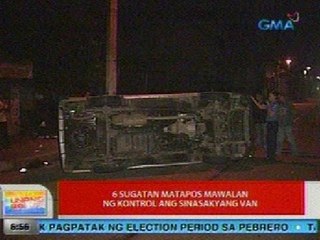UB: 6 sugatan matapos mawalan ng kontrol ang isang van sa QC