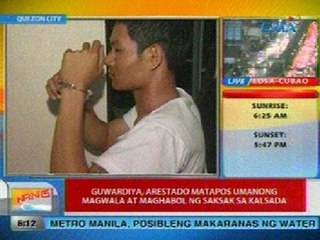 UB: Guwardiya, arestado sa QC matapos umanong magwala at maghabol ng saksak sa kalsada