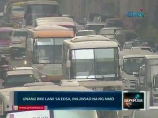 Saksi:  Unang bike lane sa EDSA, inilunsad ng MMDA