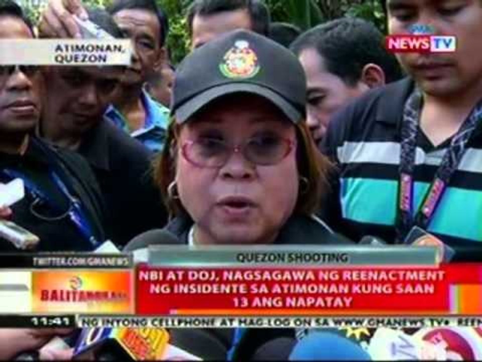 BT: NBI at DOJ, nagsawaga ng reenactment ng insidente sa Atimonan kung saan 13 ang napatay