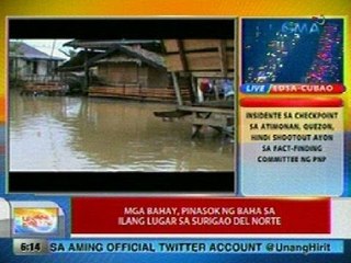 UB: Mga bahay, pinasok ng baha sa ilang lugar sa Surigao Del Norte