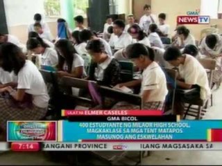 BP: 400 estudyante ng Milaor High School, magkakalase sa mga tent