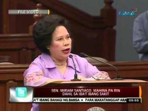 24 Oras: Sen. Miriam Santiago, mahina pa rin dahil sa iba't ibang sakit