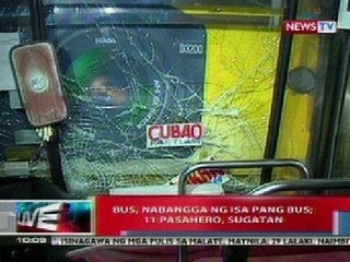NTVL: Bus, nabangga ng isa pang bus sa north bound lane ng EDSA-Cubao; 11 pasahero, sugatan