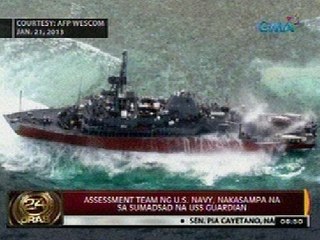 24Oras: Assessment Team ng U.S. Navy, nakasampa na sa sumadsad na USS Guardian