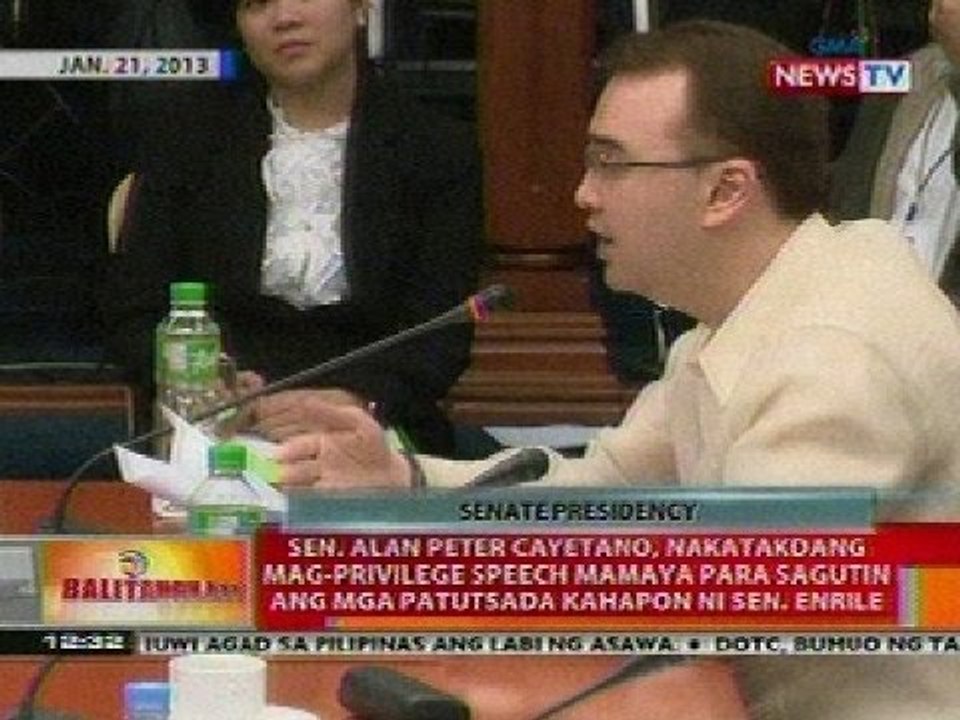 BT: Sen. Alan Peter Cayetano, nakatakdang mag-privilege speech mamaya