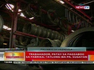 BT: Trabahador sa Valenzuela, patay sa pagsabog sa pabrika