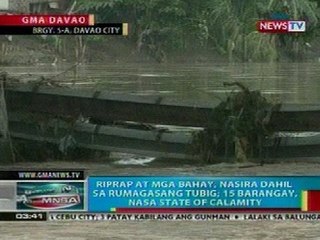 BP: Riprap at mga bahay sa Davao, nasira dahil sa rumaragasang tubig