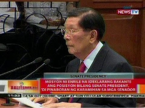 BT: Mosyon ni Enrile na ibakante ang posisyon bilang sen. pres., di pinaboran ng ilang senador