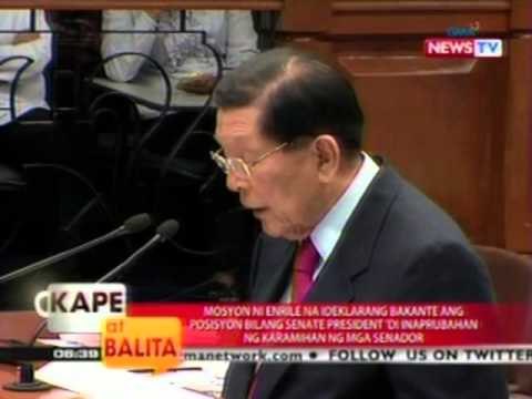 Mosyon ni Enrile na ideklarang bakante ang posisyon bilang Senate President 'di inaprubahan