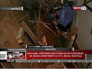 QRT: Gas leak, hinihinalang dahilan ng pagsabog ng isang apartment sa Sta. Mesa, Maynila
