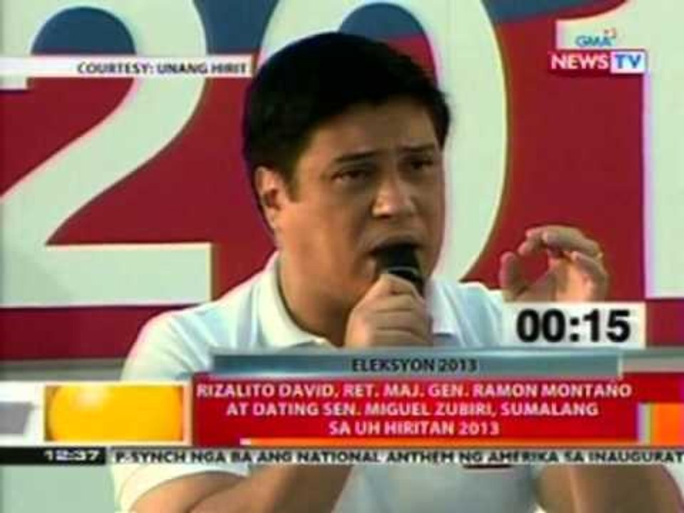 Rizalito David, Ret. Maj, Gen. Ramon Montaño at dating Sen. Zubiri, sumalang sa UH Hiritan 2013
