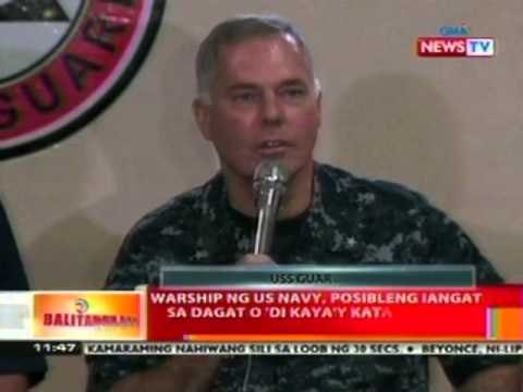 Warship ng US Navy, malaki na ang sira kaya't 'di na mapapaandar paalis sa Tubbataha Reef