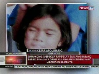 QRT: Sumukong suspek sa pagpatay sa batang babae sa Pampanga, pinalaya
