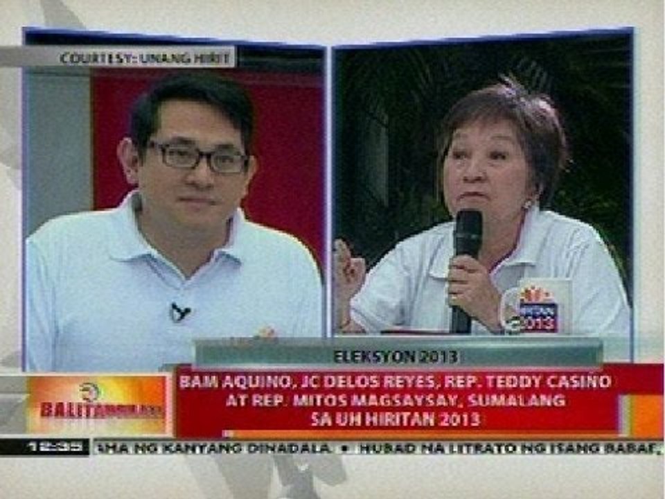 BT: Bam Aquino, JC delos Reyes. Rep. Casiño at Rep. Magsaysay, sumalang sa UH Hiritan 2013
