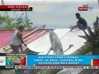 BP: 600 pamilyang lumikas dahil sa baha sa Compostela Valley, nakauwi na