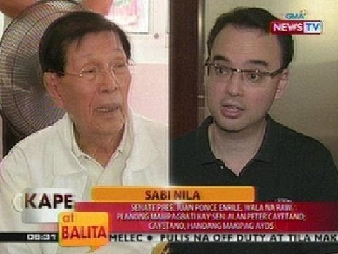 KB: Enrile, wala na raw planong makipagbati kay Cayetano; Cayetano, handang makipag-ayos