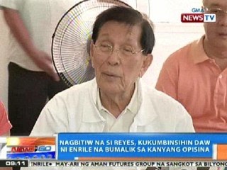 NTG: Nagbitiw na si Atty. Gigi Reyes, kukumbinshihin daw ni Enrile na bumalik sa kanyang opisina