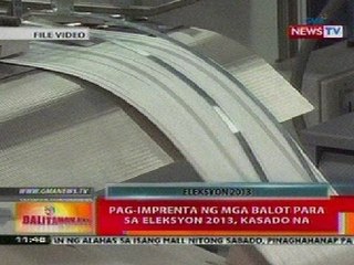 BT: Pag-imprenta ng mga balot para sa Eleksyon 2013, kasado na