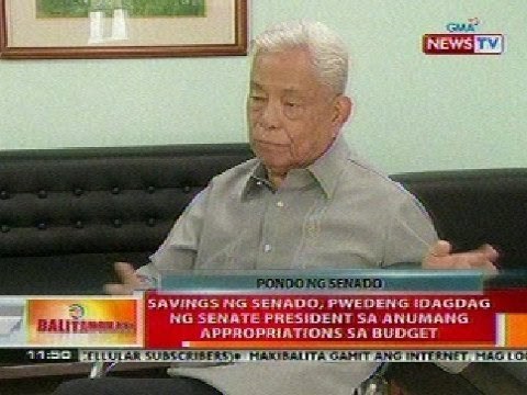 BT: Savings ng senado, pwedeng idagdag ng Sen. Pres. sa anumang appropriations sa budget
