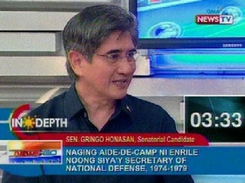 NTG: News to Go In Depth: Sen. Gringo Honasan, senatorial candidate