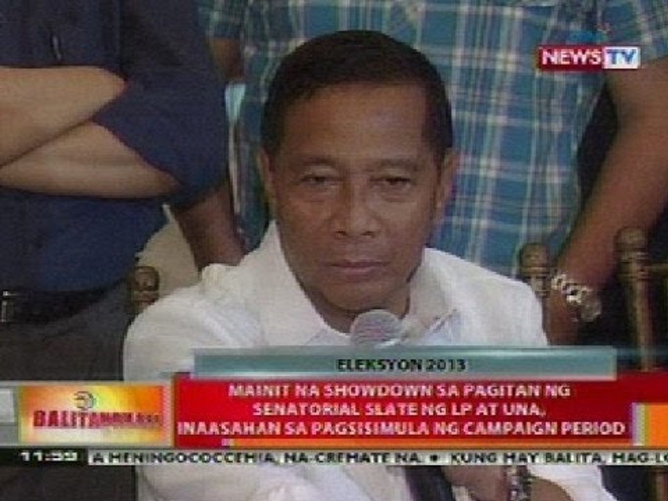 BT:  Showdown ng senatorial slate ng LP at UNA, inaasahan sa pagsisimula ng campaign period