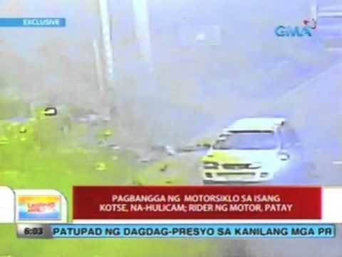 UB: Pagbangga ng motorsiklo sa isang kotse, na-hulicam; rider ng motor, patay