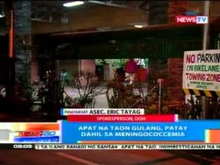 NTG: Panayam kay Asec. Eric Tayag ukol sa batang namatay dahil sa meningococcemia