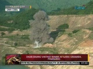 24 Oras: Daan-daang vintage bombs at ilang granada, pinasabog sa Toledo City, Cebu