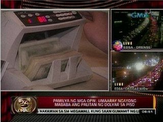 24 Oras: Pamilya ng mga OFW, umaaray ngayong mababa ang palitan ng Dolyar sa Piso
